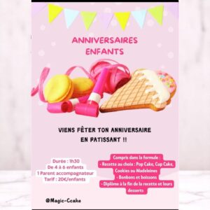 Atelier enfants pâtisserie pour anniversaires à Saint-Amand-les-Eaux